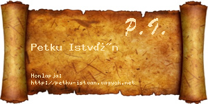 Petku István névjegykártya